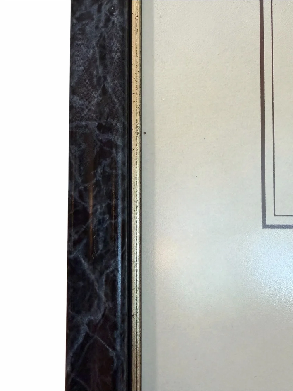 NATIONAL 8x10 Black Marble Look Picture Frame with Gold Accent Preowned